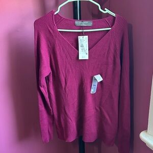 NWT Pink V-Neck Sweater XXL